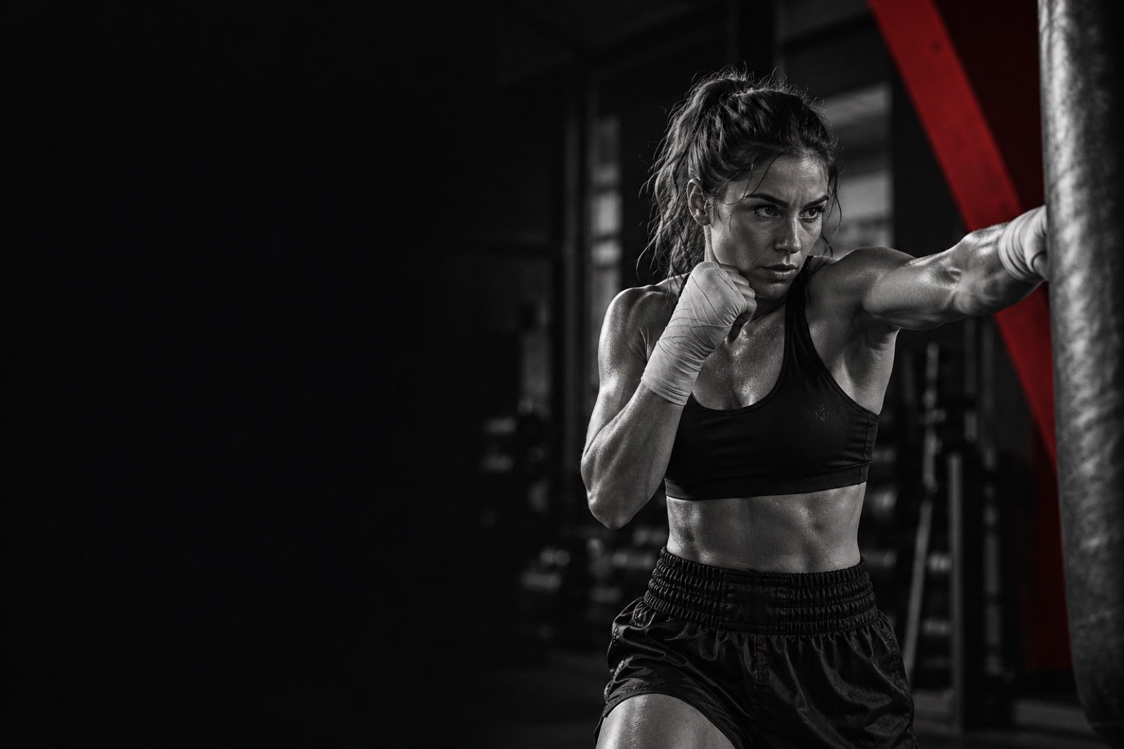 Illustrative boxing training scene